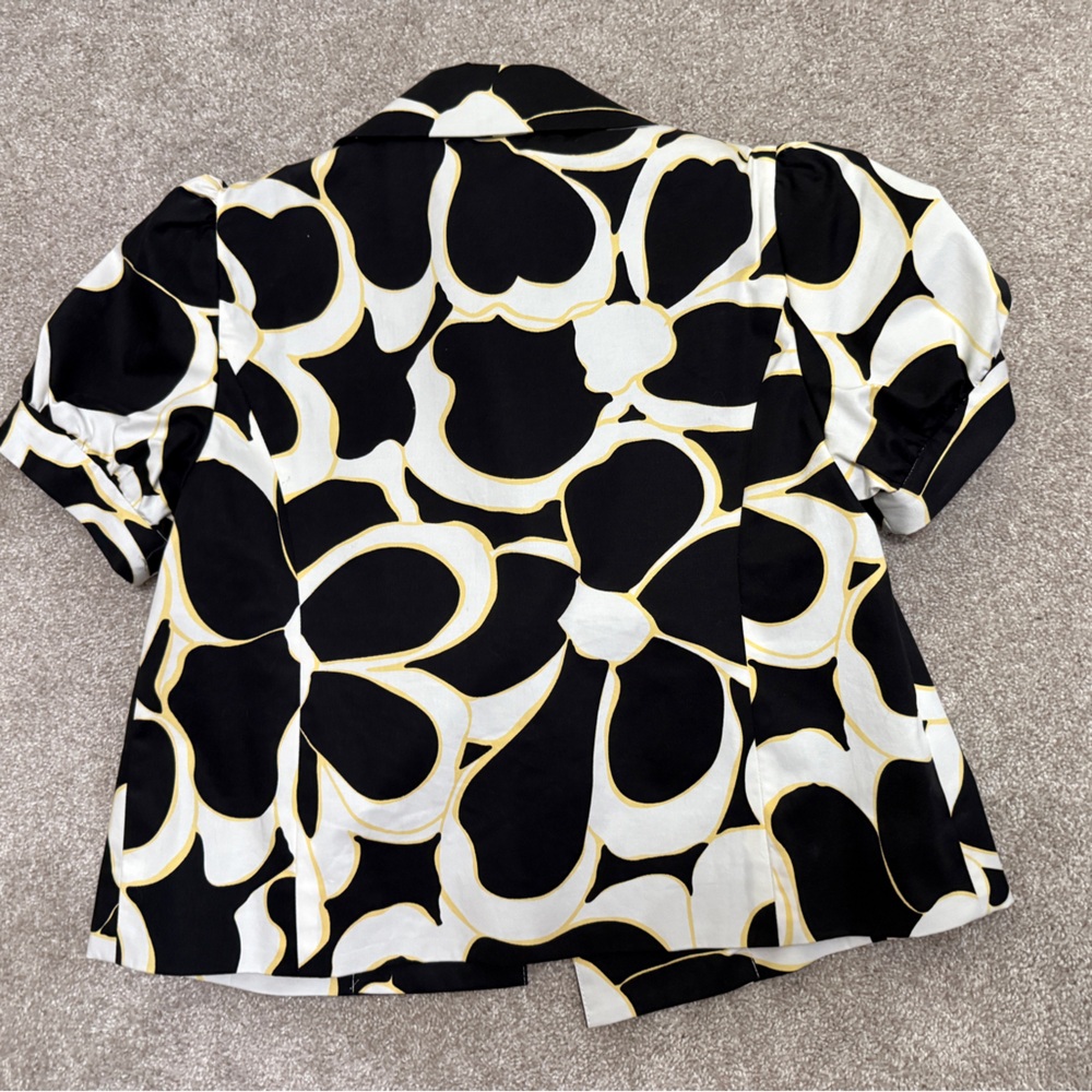 Vintage - I.N.C. Black and White Patterned Cropped Swing Jacket - size Small - Picture 9 of 10